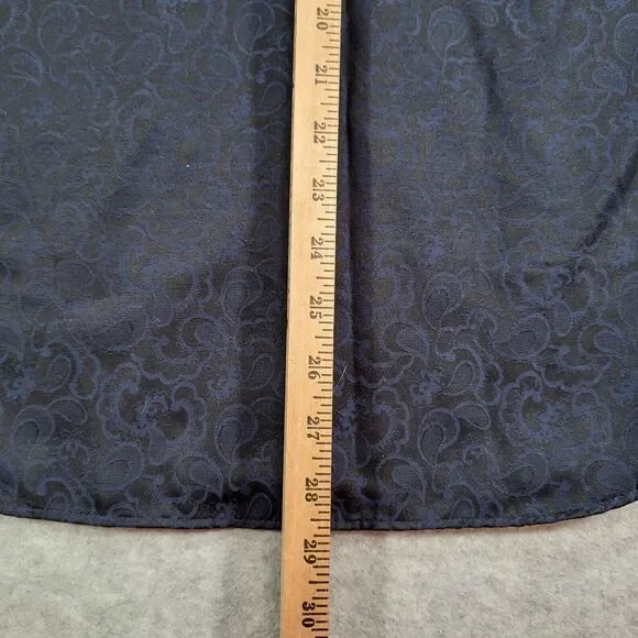 Luchiano Visconti Black Men's Small Navy on Black Long Sleeve Paisley Shirt - Picture 8 of 9